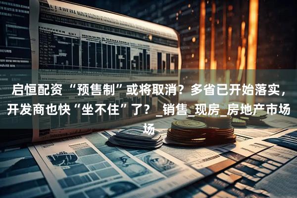 启恒配资 “预售制”或将取消？多省已开始落实，开发商也快“坐不住”了？_销售_现房_房地产市场